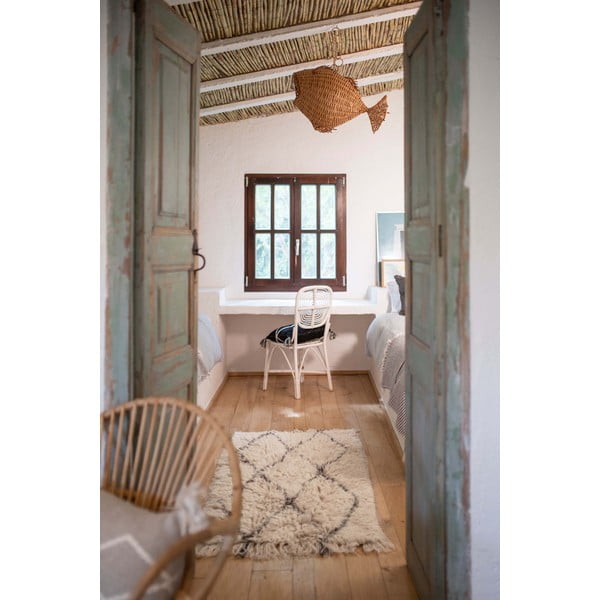 Kremno bela pralna ročno tkana volnena preproga 80x140 cm Berber Soul – Lorena Canals-image-4