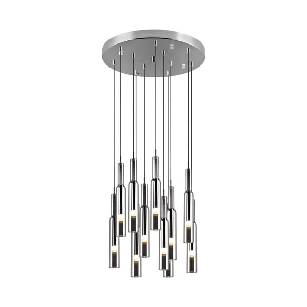 LED viseča svetilka v srebrni barvi s steklenim senčnikom ø 50 cm Lucent – Trio Select