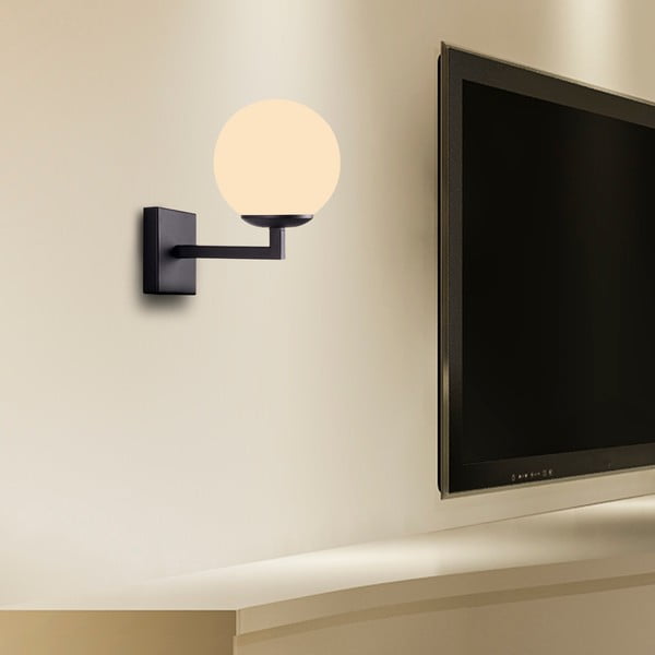 Črna kovinska stenska svetilka ø 15 cm Profil - Squid Lighting-image-3