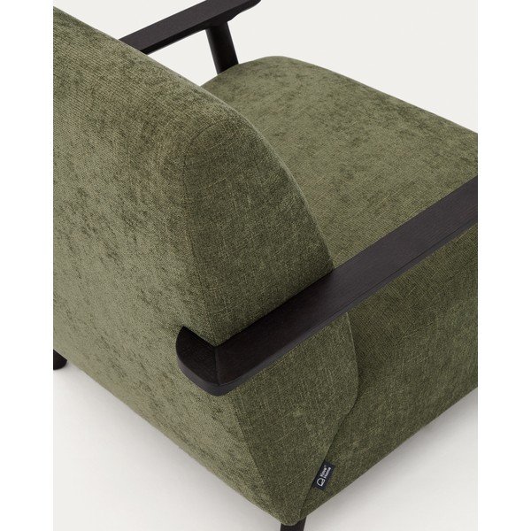 Zelen fotelj iz šenilje Meghan – Kave Home-image-4