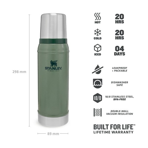 Zelena termovka iz nerjavečega jekla 750 ml Legendary Classic Hammer Tone Green – Stanley-image-4