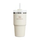 Kremno bela termovka s slamico iz nerjavečega jekla 600 ml Quencher H2.0 FlowState Tumbler Cream – Stanley