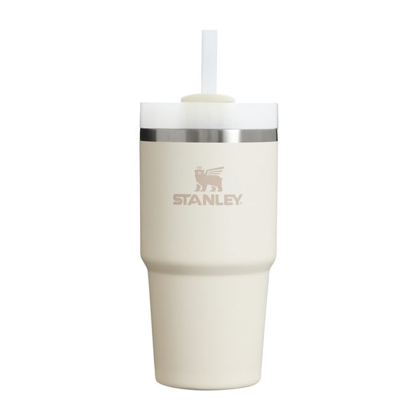 Kremno bela termovka s slamico iz nerjavečega jekla 600 ml Quencher H2.0 FlowState Tumbler Cream – Stanley
