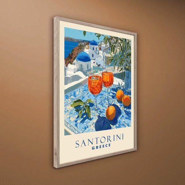 Tiskana slika z okvirjem 50x70 cm Santorini – Styler-image-3
