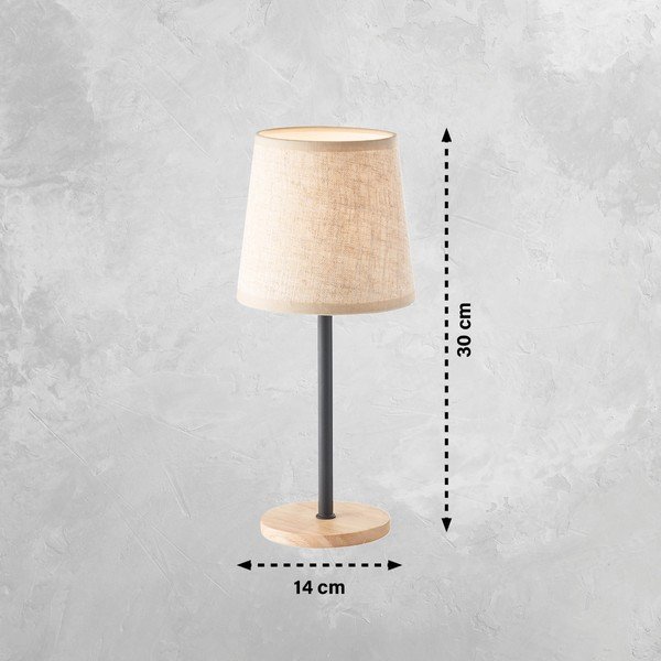 Namizna svetilka s tekstilnim senčilom v črni in naravni barvi (višina 30 cm) Eve – Fischer & Honsel-image-1