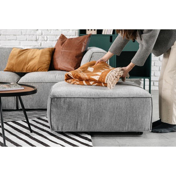 Svetlo siv puf za modularni kavč Le Bonom Fairfield-image-1