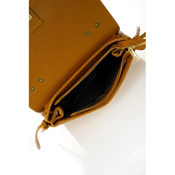 Oranžna usnjena torbica Federica Bassi Anna-image-1