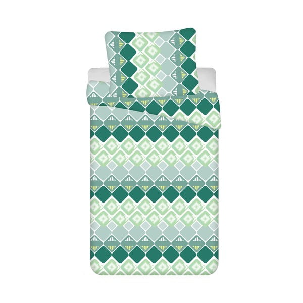 Zelena 4-delna bombažna posteljnina 140x200 cm Dikona - Jerry Fabrics