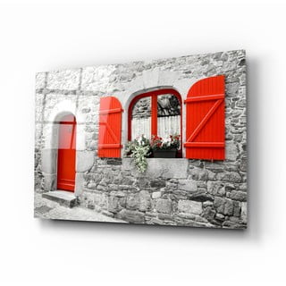Steklena slika Insigne Red Door and Window