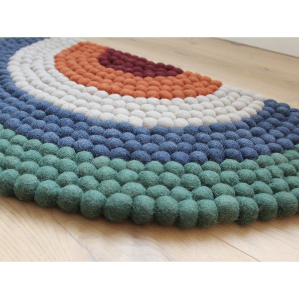 Otroška preproga iz volnenih kroglic Wooldot Ball Rugs Rainbow Green -image-1