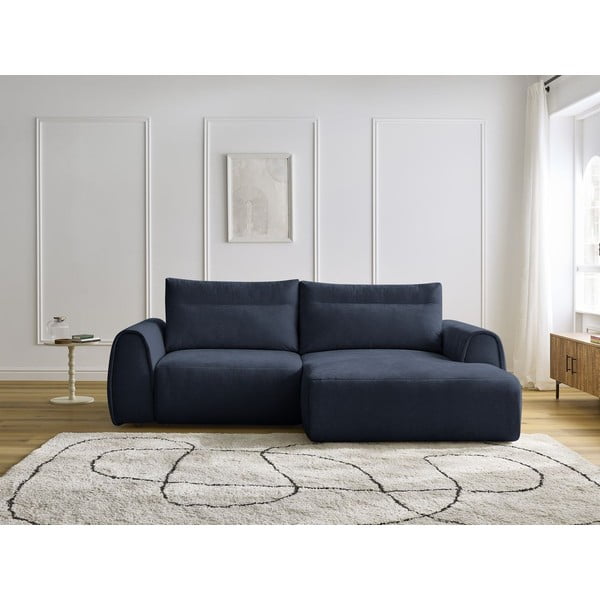 Temno modra kotna sedežna garnitura Aden – Bobochic Paris-image-1