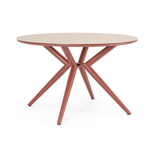 Okrogla vrtna miza s kamnito mizno ploščo ø 120 cm Cabas – Bizzotto