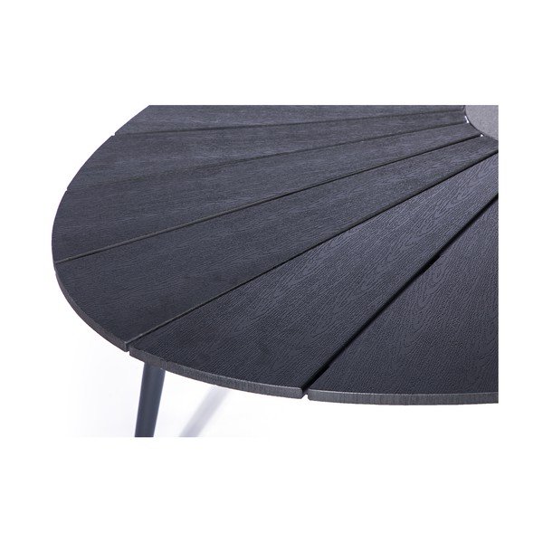 Črna vrtna miza s ploščo iz lesa in kamnitim središčem Le Bonom Marienlist, 190 x 115 cm-image-3