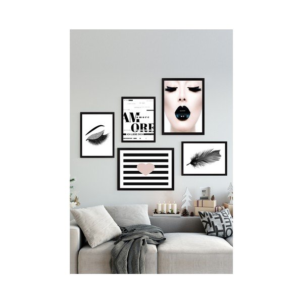 Komplet 5 stenskih slik Tablo Center Fashion