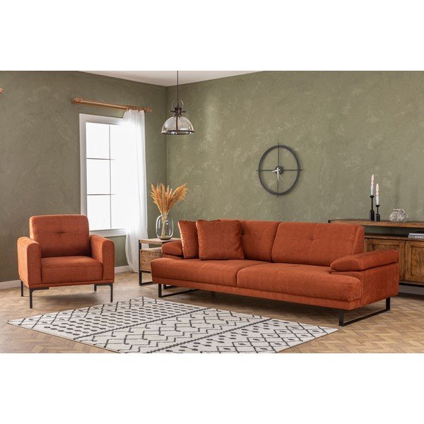 Oranžna sedežna garnitura 239 cm Mustang – Balcab Home-image-2