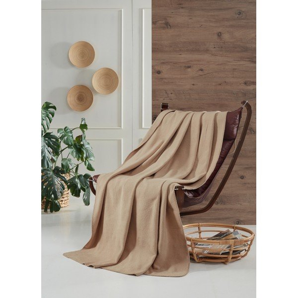 Bež odeja iz flisa 130x170 cm Brighton – Mijolnir-image-1