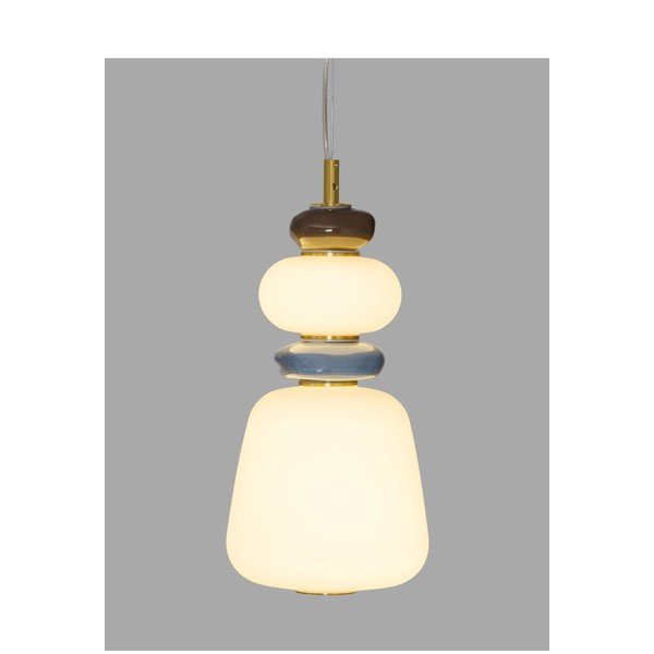 Bela/v zlati barvi kovinska LED zatemnitvena viseča svetilka s porcelanastim senčilom/s steklenim senčilom ø 17 cm Palo – Nova Luce-image-1