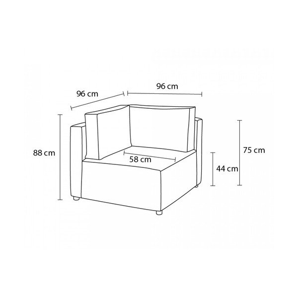 Opečnato oranžen modul za sedežno garnituro iz rebrastega žameta (s kotom po izbiri) Nihad modular – Bobochic Paris-image-4