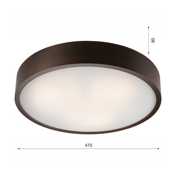 Temno rjava stropna svetilka s steklenim senčnikom ø 47 cm Eveline – LAMKUR-image-4