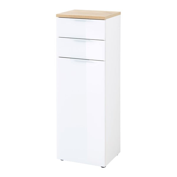 Bela visoka kopalniška omarica v hrastovem dekorju 39x112 cm Pescara - Germania-image-2