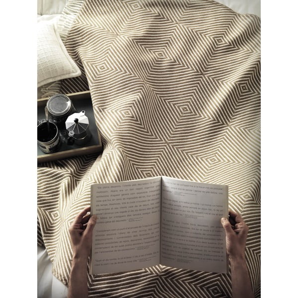 Rjava pletena odeja Euromant Tebas, 140 x 160 cm-image-2