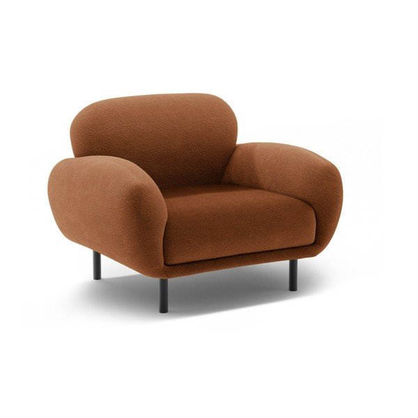 Fotelj iz tkanine bouclé v barvi terakote Poppy – Micadoni 