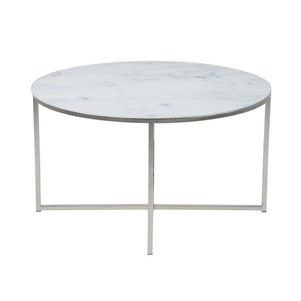 Bela okrogla mizica ø 80 cm Alisma - Actona-image-2