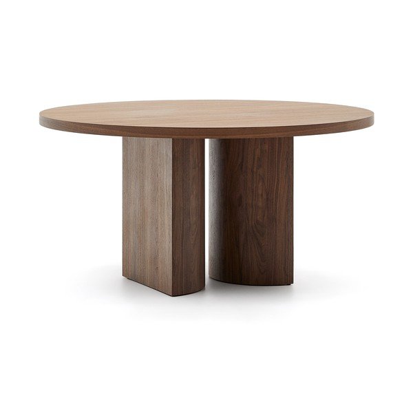 Rjava okrogla jedilna miza v orehovem dekorju ø 150 cm Nealy – Kave Home-image-2