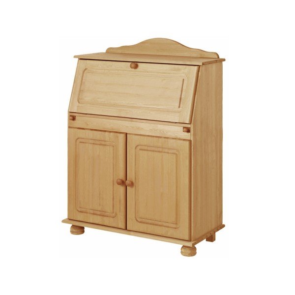 Visoka komoda iz masivnega bora s pisalno mizo v naravni barvi 107x39 cm Mette – Støraa-image-2