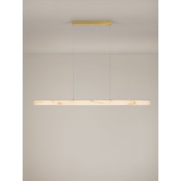 Bela/medeninasta LED zatemnitvena viseča svetilka v kamnitem dekorju Vaster – Nova Luce-image-4