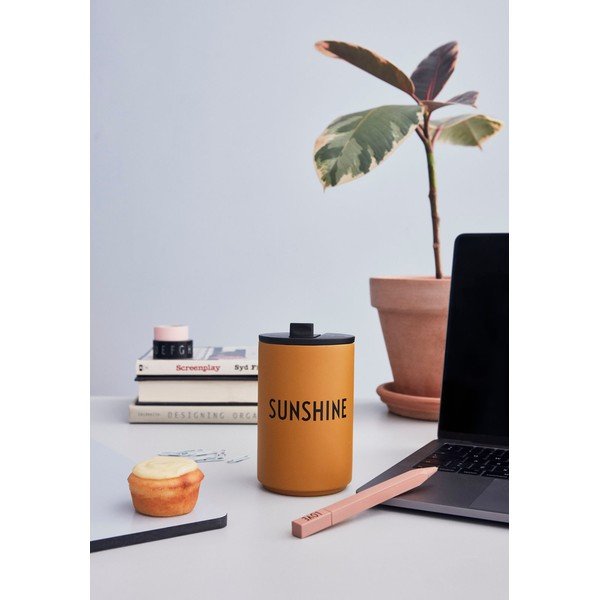 Gorčično rumena skodelica to go Design Letters Sunshine, 350 ml-image-1
