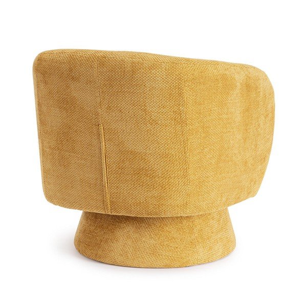 Gorčično rumen vrtljiv fotelj iz šenilje Julienne – Bizzotto-image-4