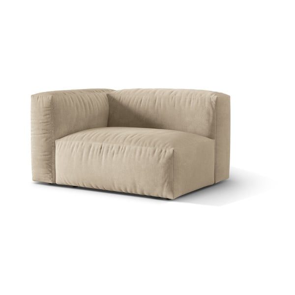 Bež žameten modul za sedežno garnituro (levi kot) Martina – Micadoni -image-1