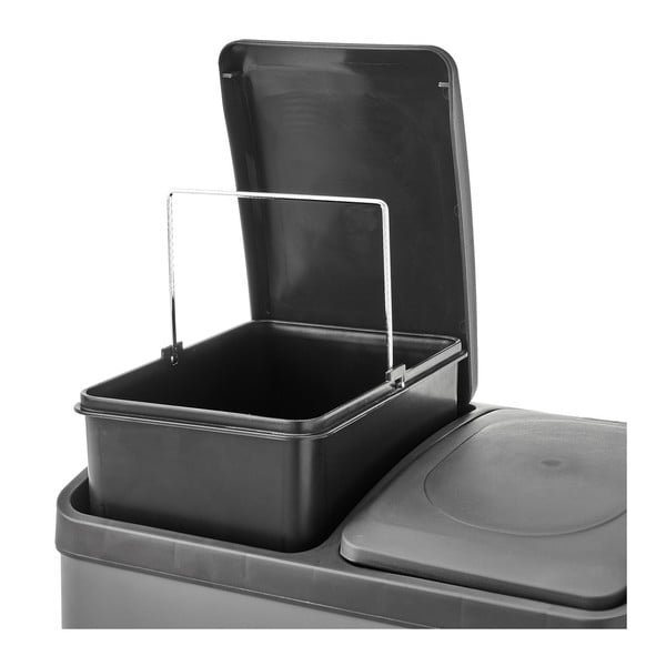 Koš za smeti za ločevanje odpadkov iz nerjavečega jekla s pedalom 40 l Litros – Casa Selección-image-3