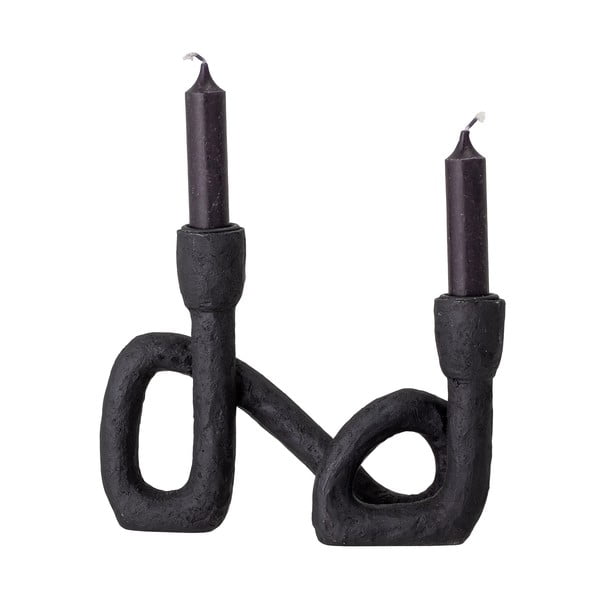 Črni svečnik Bloomingville Mashel, višina 16,5 cm-image-3