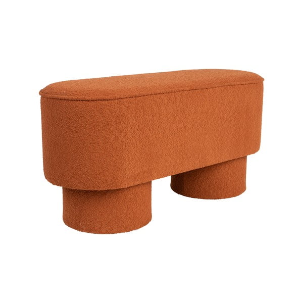 Opečnato oranžna klop iz tkanine bouclé Marcos – White Label-image-2