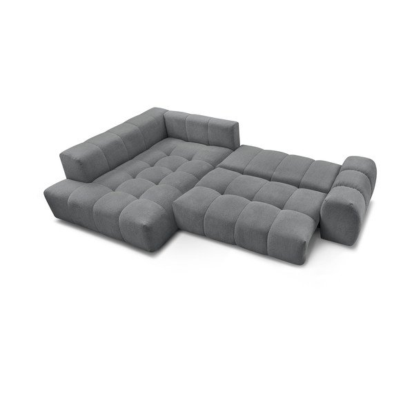 Temno siva raztegljiva/s prostorom za shranjevanje kotna sedežna garnitura iz šenilje (levi kot/v obliki črke L) Everest – Bobochic Paris-image-4