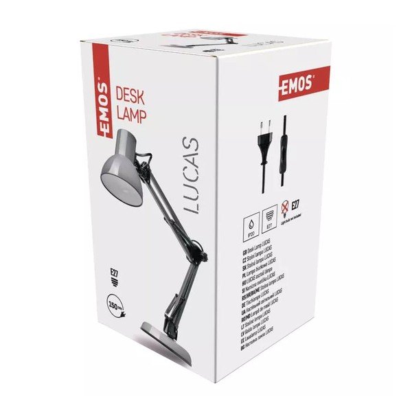 Siva namizna svetilka (višina 48 cm) Lucas – EMOS-image-1