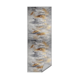Siv/zlat pralen tekač 80x200 cm Golden Feathers – Mila Home
