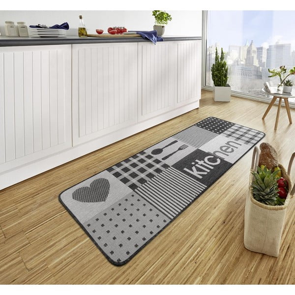 Siv kuhinjski tekač Hanse Home Patchwork, 70 x 180 cm-image-1