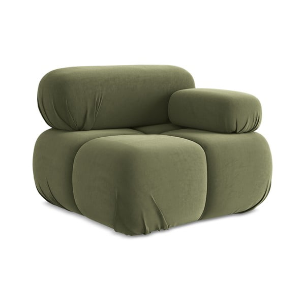 Svetlo zelen žameten modul za sedežno garnituro (desni kot) Lokua – Makamii-image-1