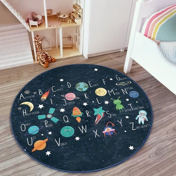 Temno modra otroška preproga ø 100 cm Comfort – Mila Home-image-3