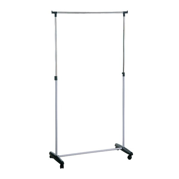 Kovinsko teleskopsko stojalo za oblačila na kolesih v srebrni barvi – Premier Housewares