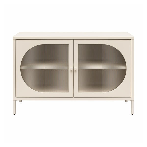 Kremno bela kovinska vitrina 100x64x40 cm Luna – Støraa