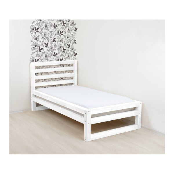 Bela lesena enojna postelja Benlemi DeLuxe, 190 x 120 cm