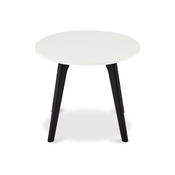 Črno-bela kavna mizica z nogami iz hrastovega lesa Furnhouse Life, Ø 48 cm-image-1