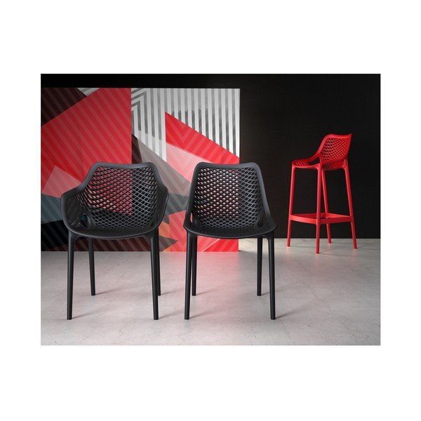 Komplet 4 rdečih barskih stolov Resol Grid, višina 65 cm-image-2