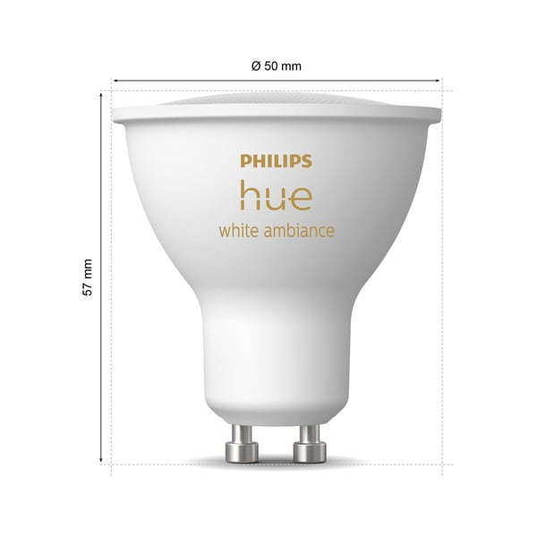 LED žarnice v kompletu 2 ks z žarnico GU10, 4 W White ambiance – Philips Hue-image-4