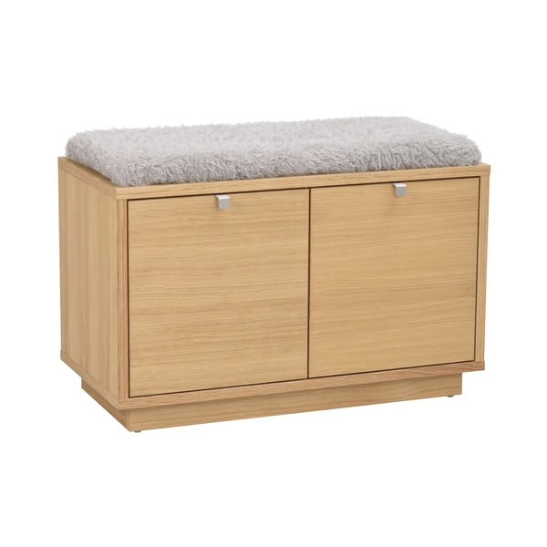 Siva omarica za čevlje v hrastovem dekorju s klopjo Confetti – Rowico