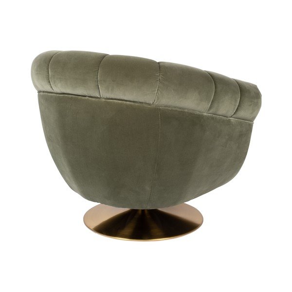 Olivno zelen žametni fotelj Dutchbone Članica-image-4